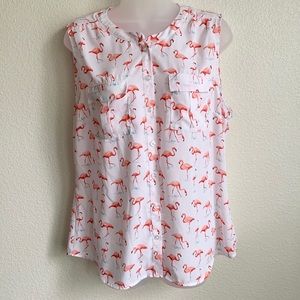 NY&CO soho jeans Flamingo 🦩 Sleeveless Top Sz L